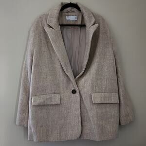 NEW ASOS DESIGN Oversized Grandad Jacket in Cream